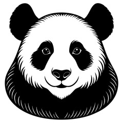 Minimalist Panda Head Silhouette Art Vector | Wildlife Graphic Design Illustration.