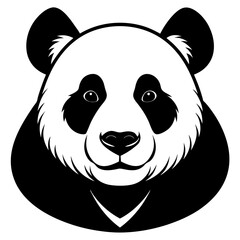 Minimalist Panda Head Silhouette Art Vector | Wildlife Graphic Design Illustration.