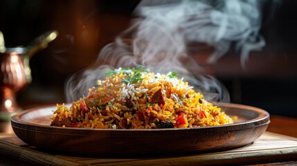 picture of a wooden table adorned with a