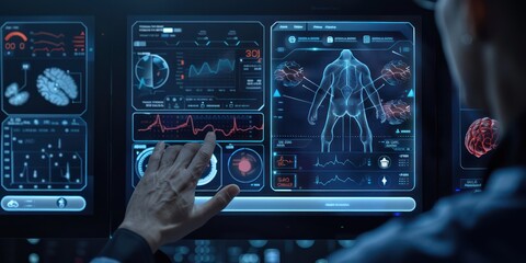 Health technology interface showing real-time health metrics.