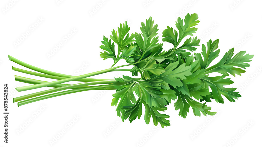 Wall mural fresh green parsley isolated on white background. perfect for cooking, seasoning, and garnish. high-