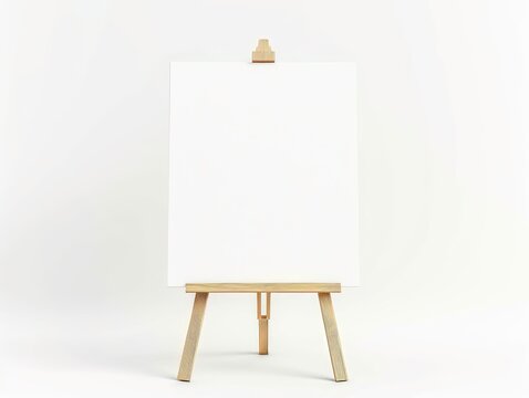 wooden easel with blank canvas