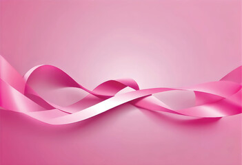 a ribbon with pink ribbon on a pink background