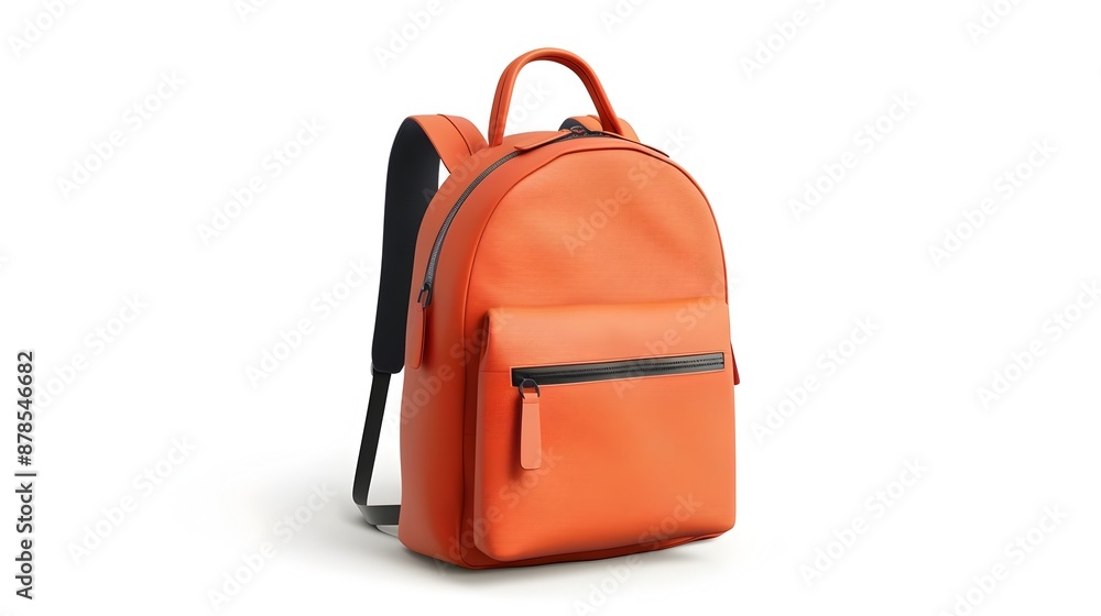 Poster stylish minimalist backpack on white backdrop 3d rendering