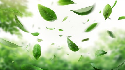 Green Floating Leaves: Air Purifier Atmosphere - Simple Main Picture Banner Concept