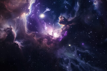 Obraz premium Purple galaxy with nebula