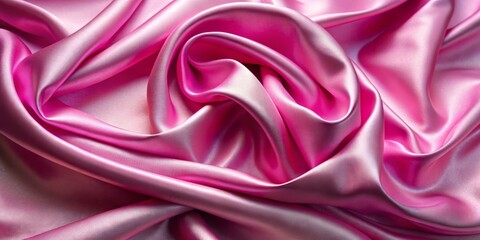 Fototapeta premium Pink Satin Draped Fabric, Close Up, Textile Texture, Softness, Smoothness, Silk , satin , fabric , texture