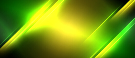 Neon dynamic diagonal light rays background. Techno digital geometric concept design for wallpaper, banner, presentation, background