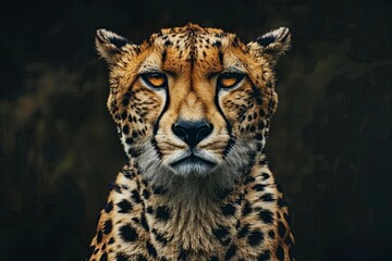 Fototapeta premium Close-up portrait of a cheetah with intense eyes.