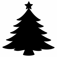 christmas tree vector illustration, green christmas tree isolated on white, tree vector art, christmas vector Line art