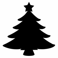 christmas tree vector illustration, green christmas tree isolated on white, tree vector art, christmas vector Line art