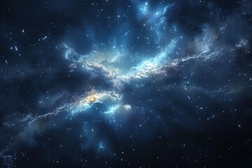 Blue nebula in space