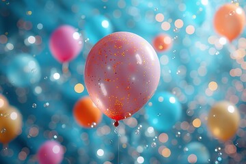 A bunch of colorful balloons floating in the air