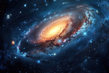 Naklejka premium Glowing core of a spiral galaxy