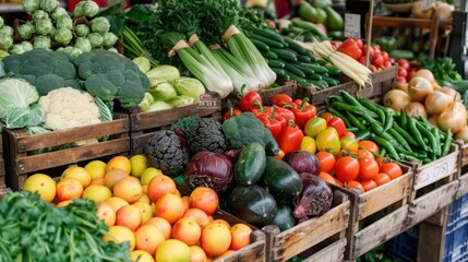 Farmers market as a popular local event with fresh produce