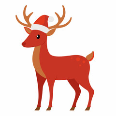 christmas deer vector illustration, christmas deer isolated on white, deer vector art, christmas vector Line art