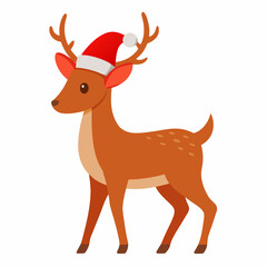 christmas deer vector illustration, christmas deer isolated on white, deer vector art, christmas vector Line art