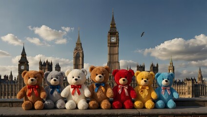 A Taddy Bear merchandise line inspired by famous landmarks around the world ai_generated
