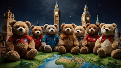 A Taddy Bear merchandise line inspired by famous landmarks around the world ai_generated