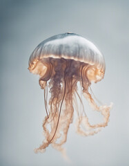 jellyfish, isolated white background, copy space for text
