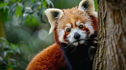 Red Panda Looking Curious.