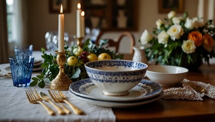 A family gathering where a cherished heirloom dinner set takes center stage ai_generated