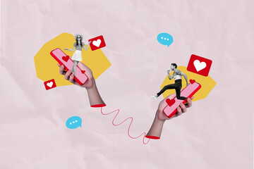 Sketch image trend artwork photo collage of valentine day heart love sms like reaction popular post...