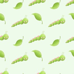 seamless pattern  caterpillars, baby print, kids.paper,package,design