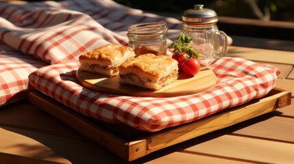 Homemade Pastries on a Checkered Picnic Blanket
