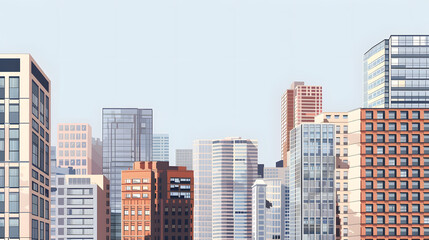 Obraz premium High-rise buildings in prime investment locations stand as lucrative opportunities for real estate investors.These skyscrapers,located in bustling urban centers, offer blend commercial and residential