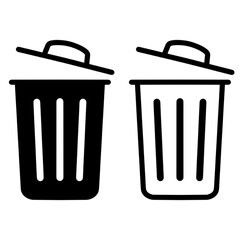 Trash icon in line style. Delete icon, modern vector trash can symbol isolated on white background. Linear pictogram pack. line icon for web apps and mobile concept.