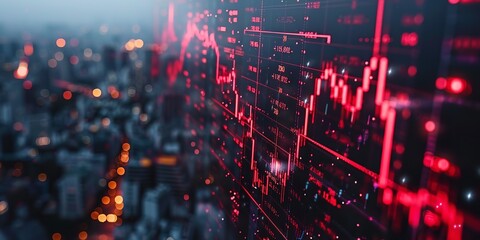 Fototapeta premium Candlestick Chart Illustrating Business Finance and Stock Market Investment