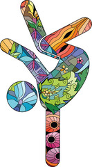 Icon BREAK DANCING in the style of abstract hand drawing.