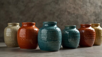 A poem inspired by the colors and textures of a handmade ceramic jar set ai_generated