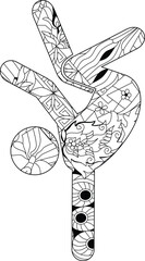 Icon BREAK DANCING for coloring in the style of abstract hand drawing.