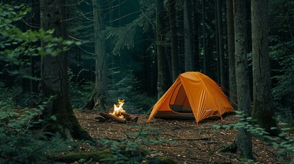 Camping Tent in the Forest