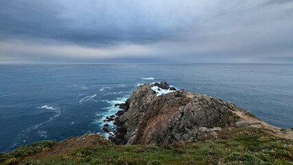 Cape of Estaca de Bares. The northernmost point of the Iberian Peninsula. The place where the Atlantic Ocean meets the Cantabrian Sea

