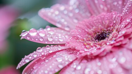 Pink Flower Dew Drops