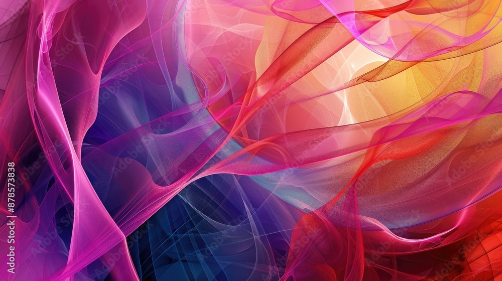 Poster colorful light patterns and vivid colors form a dynamic, energetic abstract background in this artis