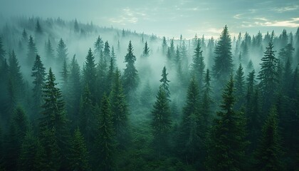 Obraz premium fog in the forest