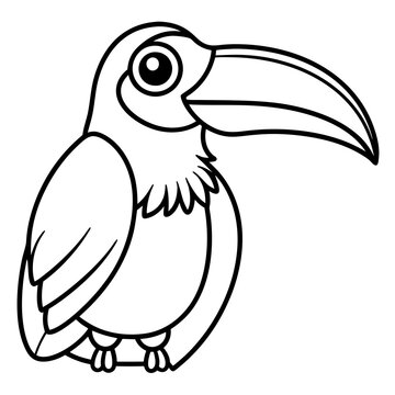 recommend clip art: Toucan bird cartoon line art vector