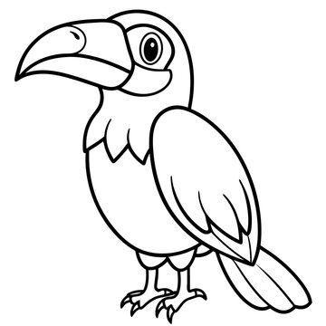 recommend clip art: Toucan bird cartoon line art vector