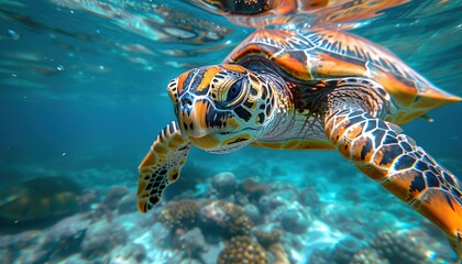 Obraz premium sea turtle swimming