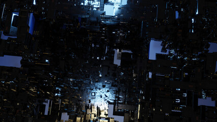 Fototapeta premium Futuristic complex structure, high-tech industrial design