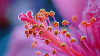 Vibrant Macro Shot of Flower Stamen with Pollen Grains