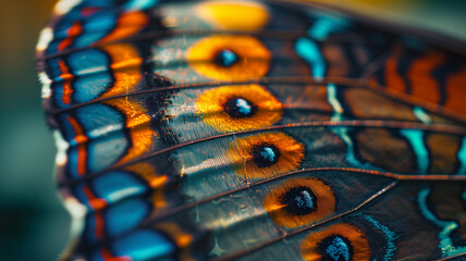 Macro Close-Up of Colorful Butterfly Wing Patterns
