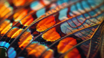 Macro Close-Up of Colorful Butterfly Wing Patterns
