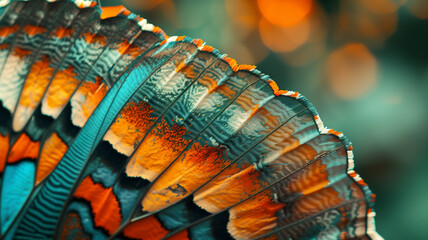 Macro Close-Up of Colorful Butterfly Wing Patterns