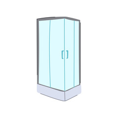 clean shower cabin cartoon. room water, interior cubicle, wet head clean shower cabin sign. isolated symbol vector illustration