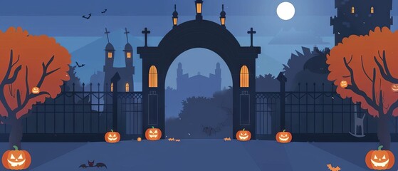 Gothic archway, Halloween entrance